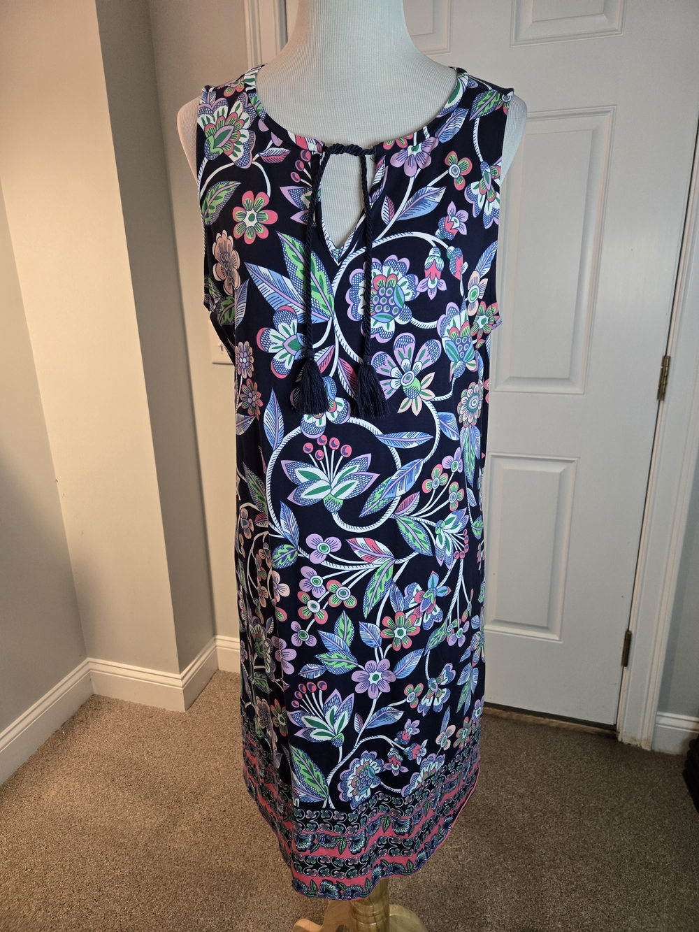 Belle By Kim Gravel Tripleluxe Knit Summer Garden Sleeveless Dress